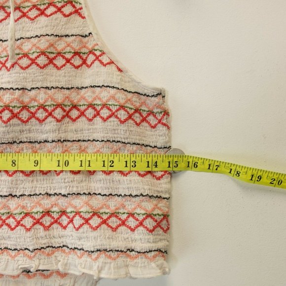 AE AMERICAN EAGLE OUTFITTERS Ivory White Crop Top MEDIUM Halter Smocked - Picture 6 of 9